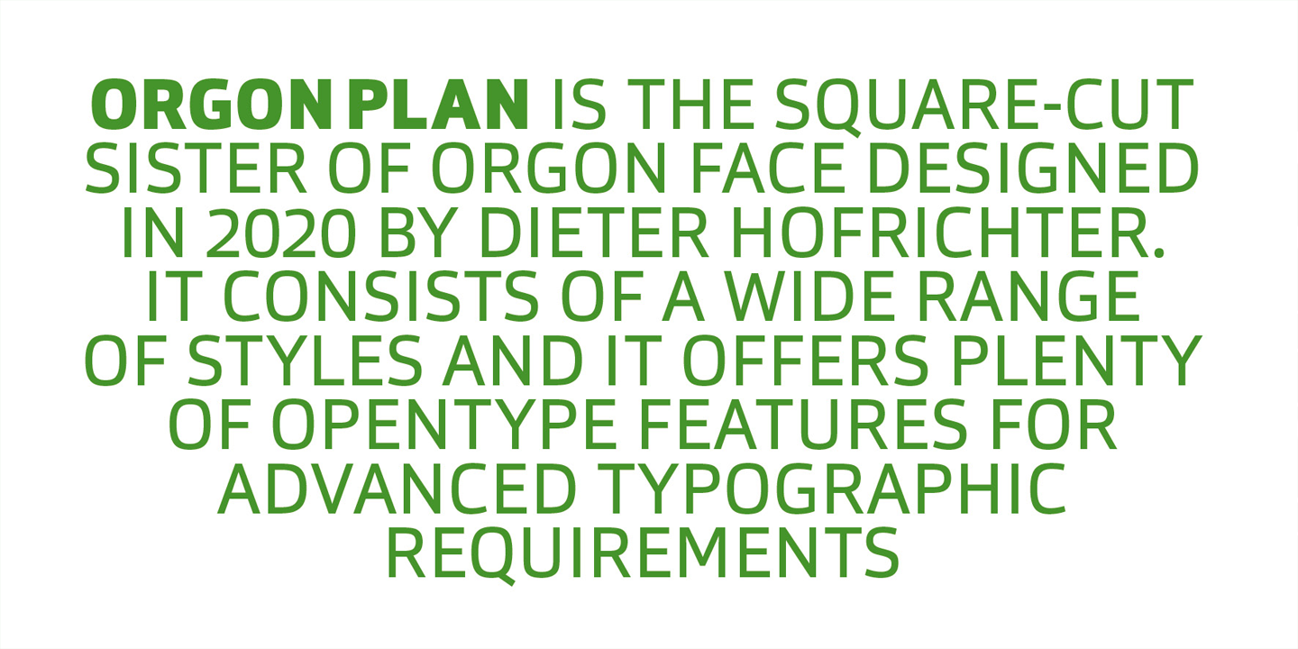Beispiel einer Orgon Plan-Schriftart #5